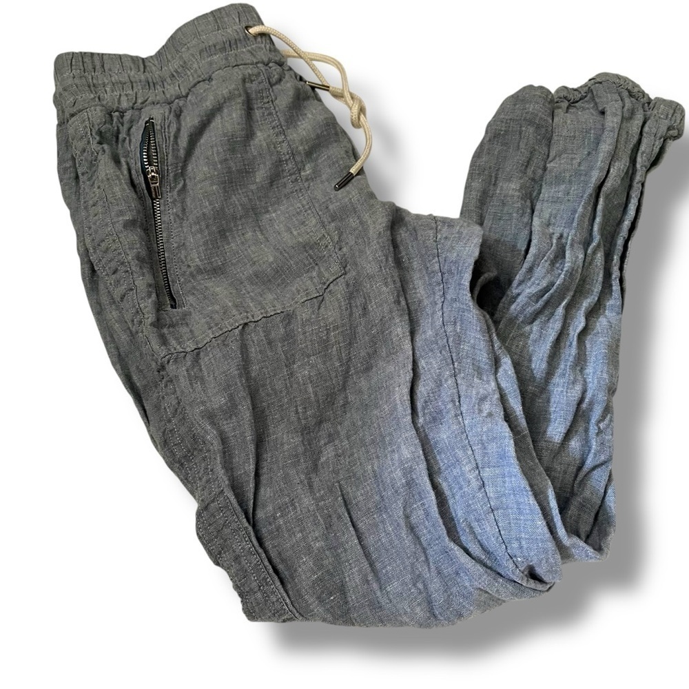 Athleta Cabo 100% Linen Jogger Women’s Size 2 Chambray Blue Pull-On Pants